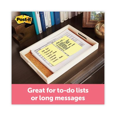 POST-IT NOTES, PADS, Canary Yellow, Lined, 5" x 8", 50-Sheet, 2 / Pack